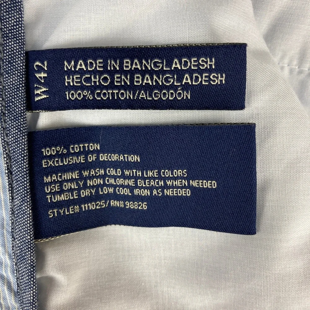 U.S. Polo Assn. Men's Shorts Blue White Striped Casual Chino Style‎ Size 42